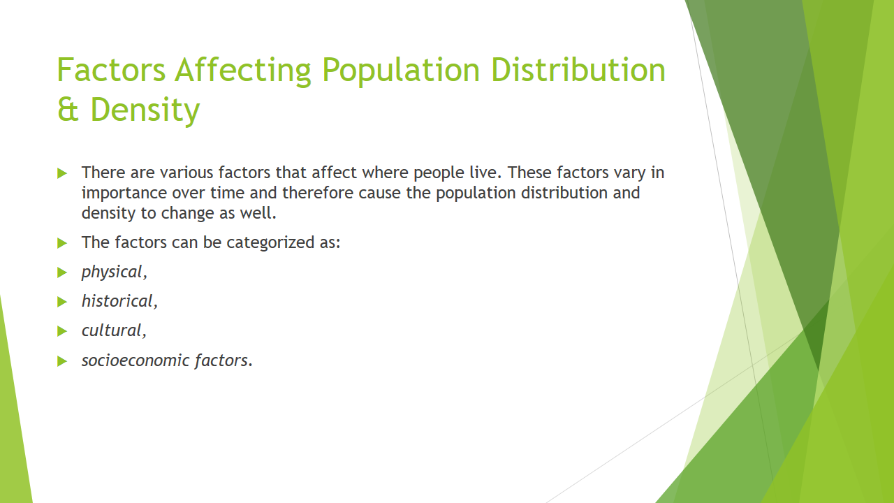 economic factors affecting population distribution