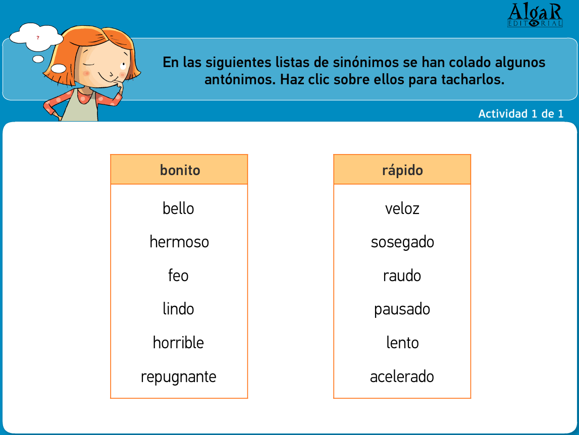 Las TIC en Primaria PALABRAS ANTÓNIMAS