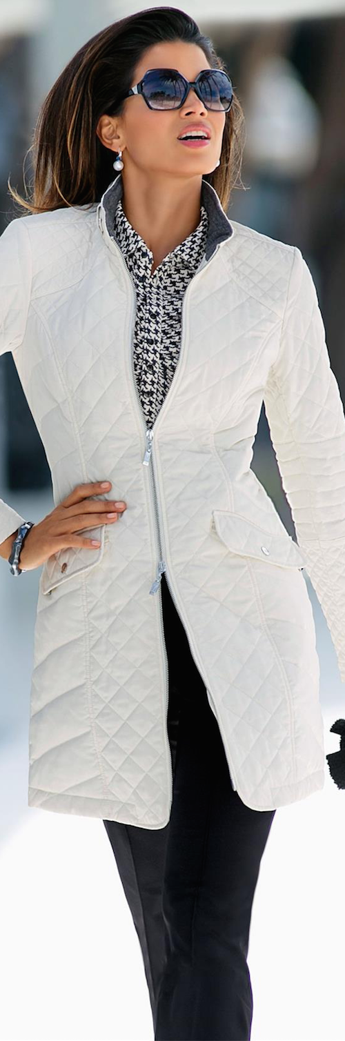 MADELEINE QUILTED COAT WOOL WHITE
