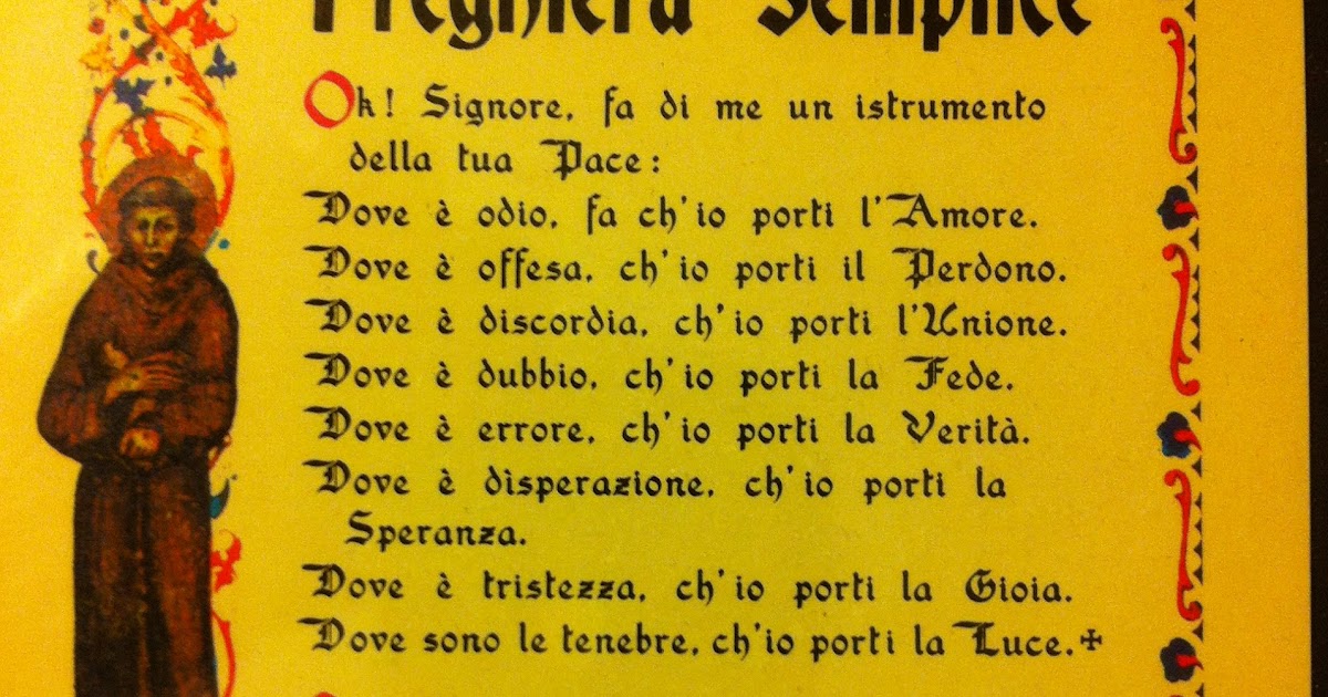 Pren-te temps: Preghiera semplice (S. Francesco)