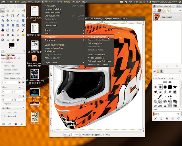 DriveMeca muestra como crear una imagen transparente en Gimp