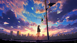 anime 4k sky sunrise clouds ultrawide monitor scenery aspect 2560 1080 ratio quad