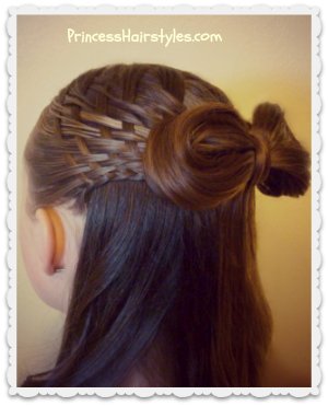 Woven half up bow hairstyle tutorial