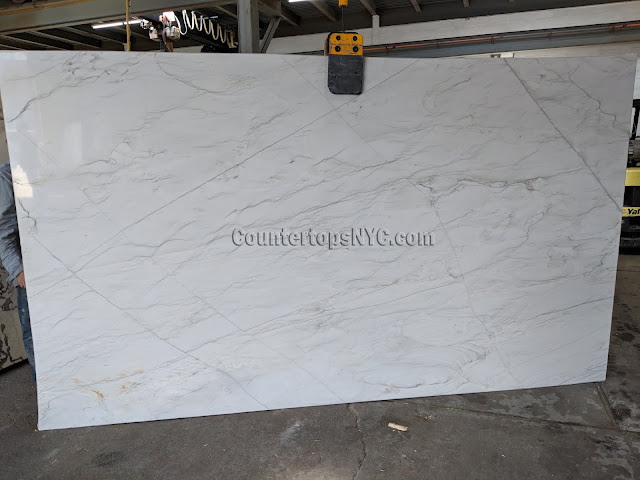 Calacatta quartzite slabs for kitchen countertop NYC