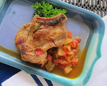 Pan Braised Pork Chop with Apple and Tomato