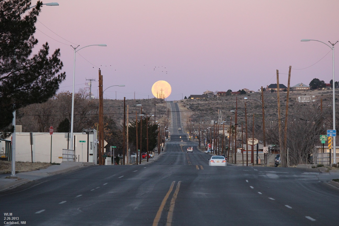 Setting Moon Over CHill In Carlsbad, NM.