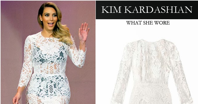 WHAT SHE WORE: Kim Kardashian in white lace dress on The ...