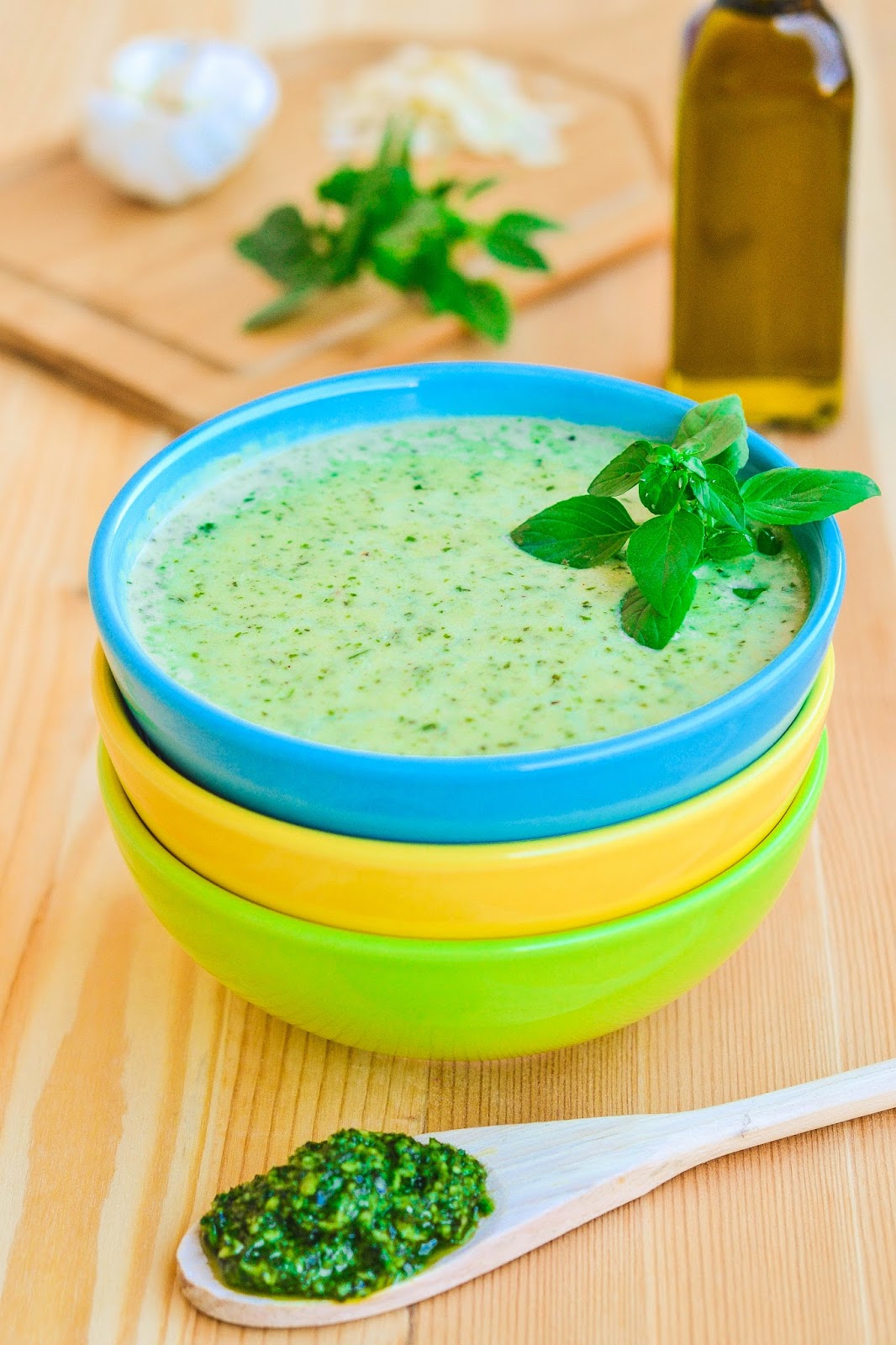 Sara's Kitchen Coriander Basil Pesto Cream Soup شوربة كريمة بيستو