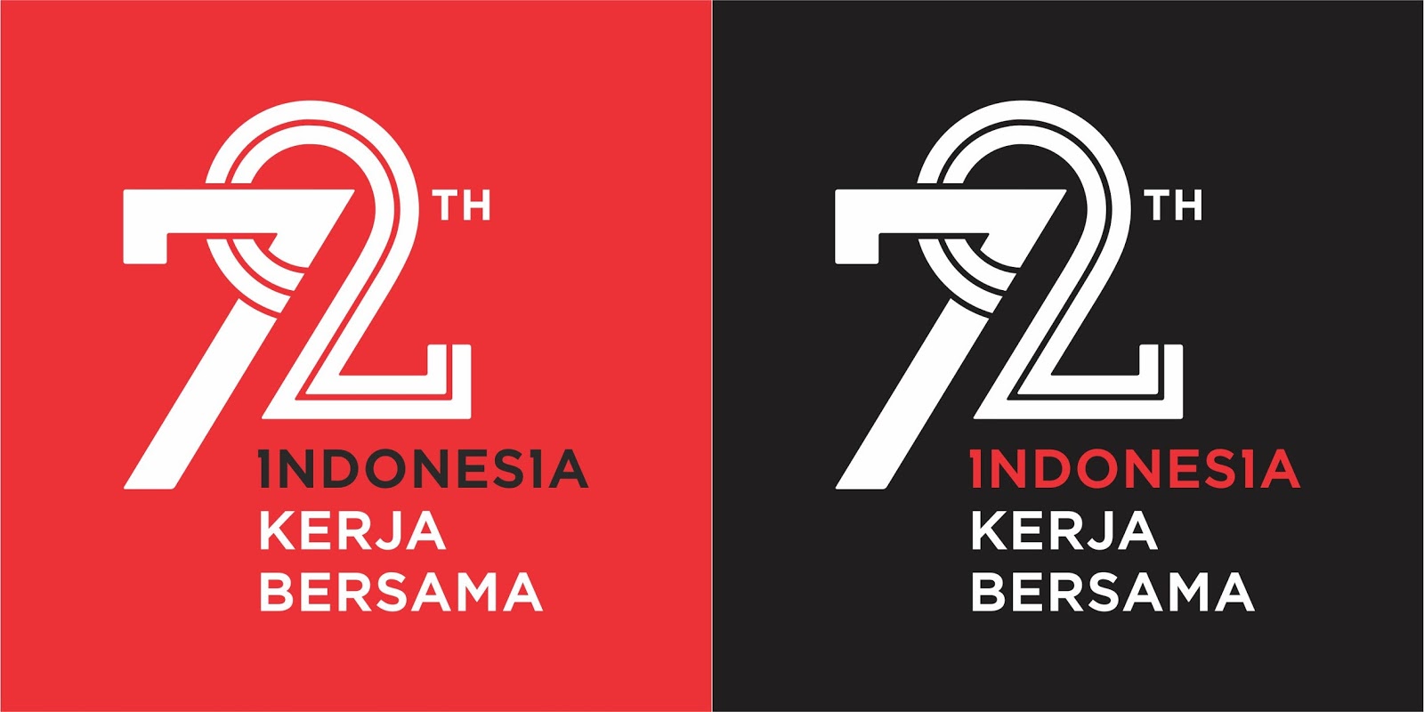 Tema dan Logo Resmi HUT Kemerdekaan RI ke 72 Tahun 2017  Vector Logos