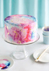 cake watercolor chocolate graffiti gold birthday watercolour bakes leaf cakes water colour icing candy purple decorating simple themed watercolours серебро