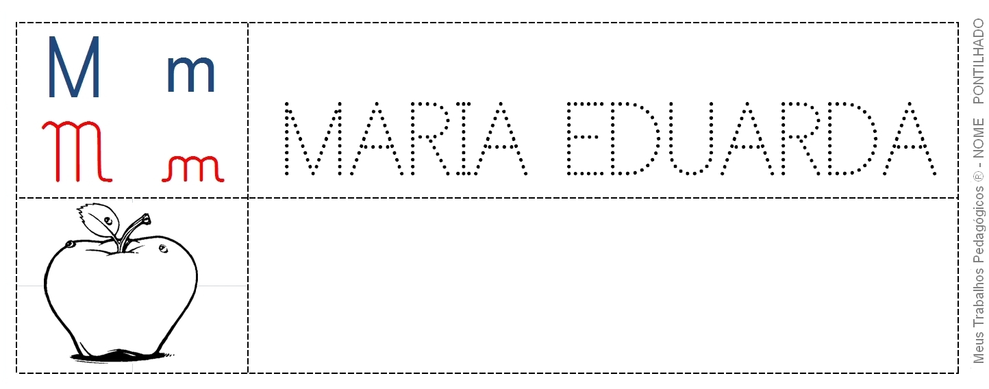 Nome Pontilhado Nome pontilhado letra M Nome Pontilhado Nome pontilhado letra M
