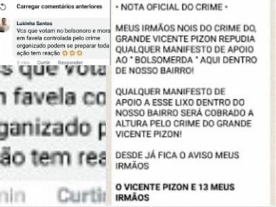 Resultado de imagem para facÃ§Ãµes criminosas em fortaleza contra bolsonaro