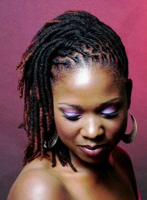 Hairstyle with dreadlocks