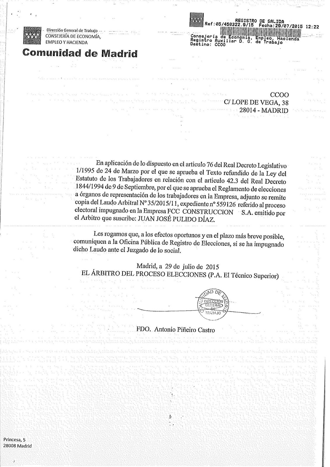 Comité Elecciones Sindicales 2015