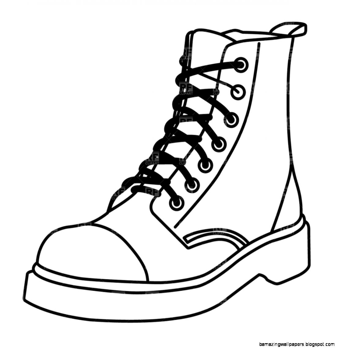 Boot Outline Clip Art Black and White