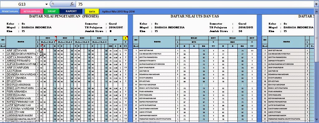 Raport Ktsp Madrasah Tsanawiyah / Aplikasi Raport Excel