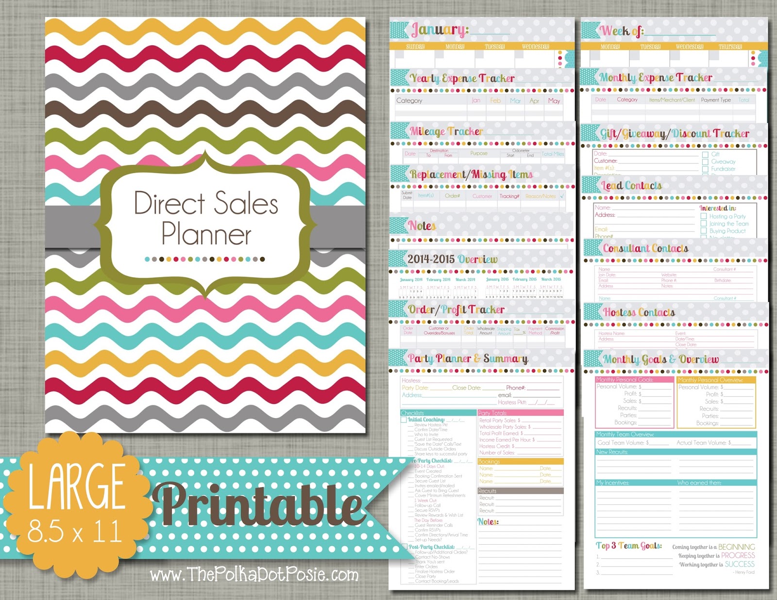 The Polka Dot Posie Direct Sales Planner Instructions For Printing 