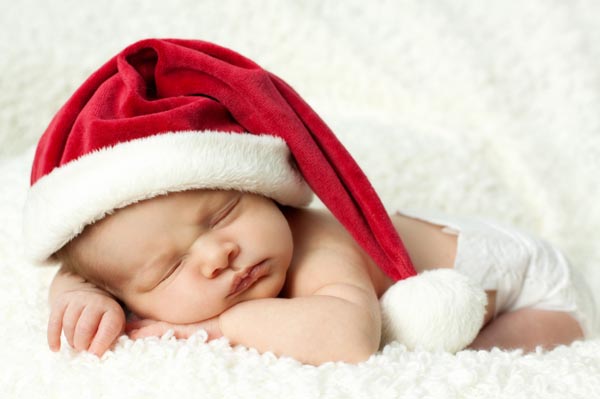 cute Christmas baby sleeping DP