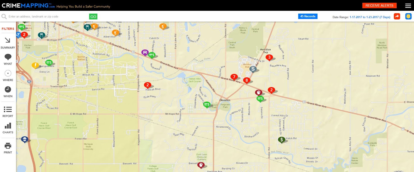 Meridian Township Police Department Blog Crime mapping is here!