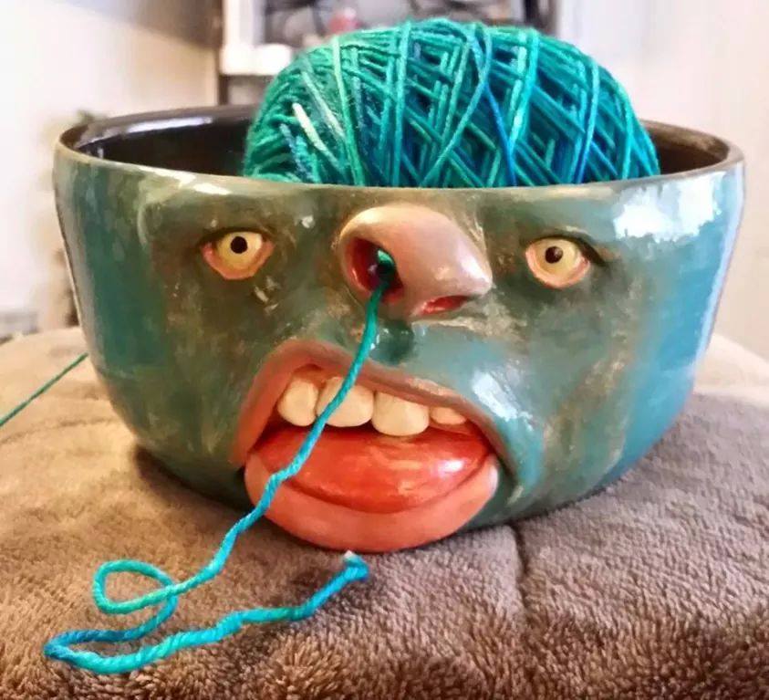 Cat Face Yarn Bowl
