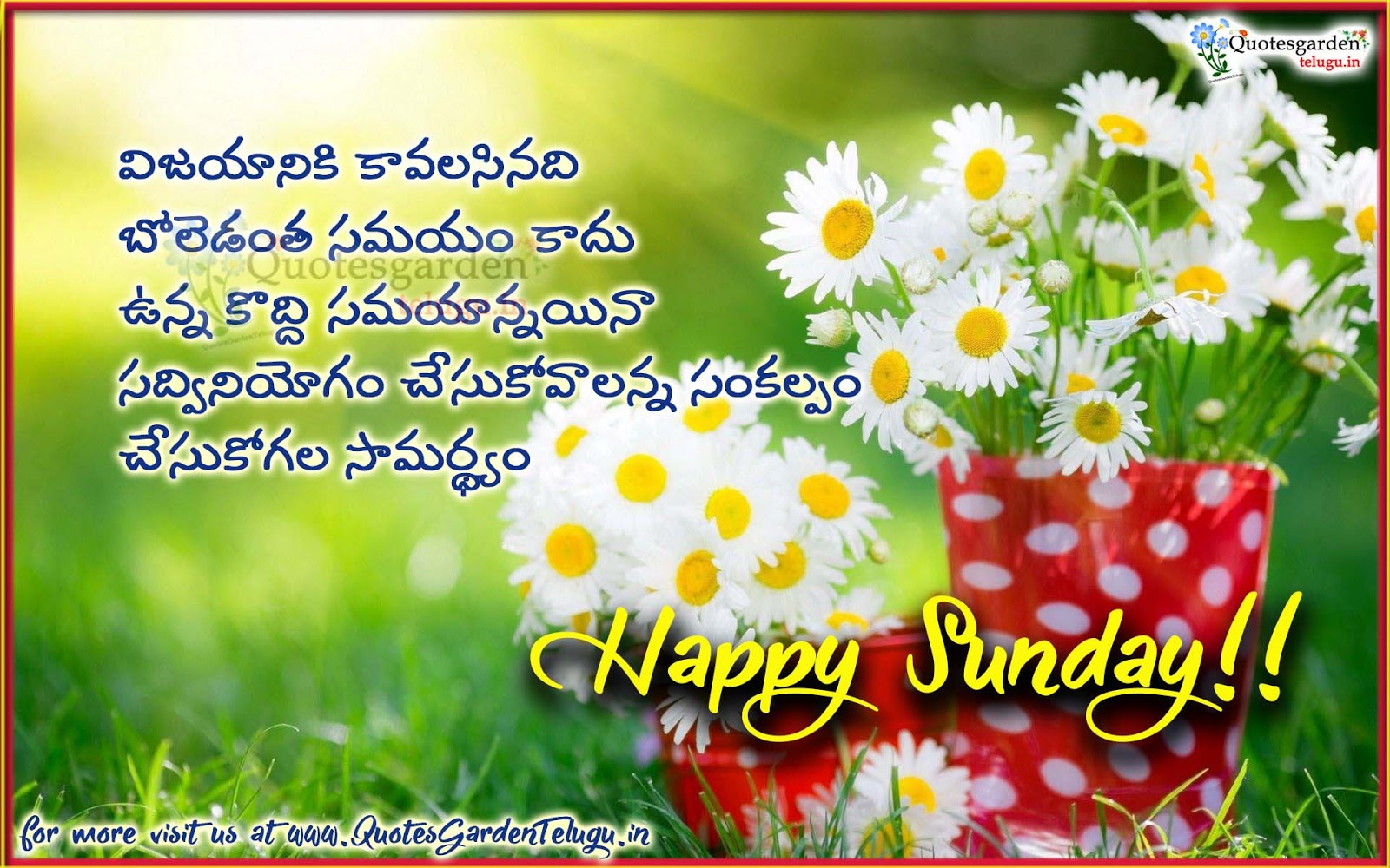 Best Telugu Sunday messages quotes sms - Happy Sunday Quotes Telugu  messages | QUOTES GARDEN TELUGU | Telugu Quotes | English Quotes | Hindi  Quotes |