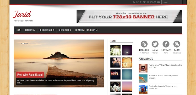 Jarid Free Blogger Template