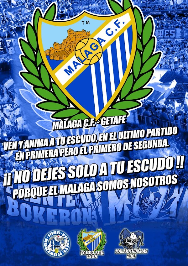 Málaga, Fondo Sur 1904 hace un llamamiento para llenar La Rosaleda en la última jornada de Liga