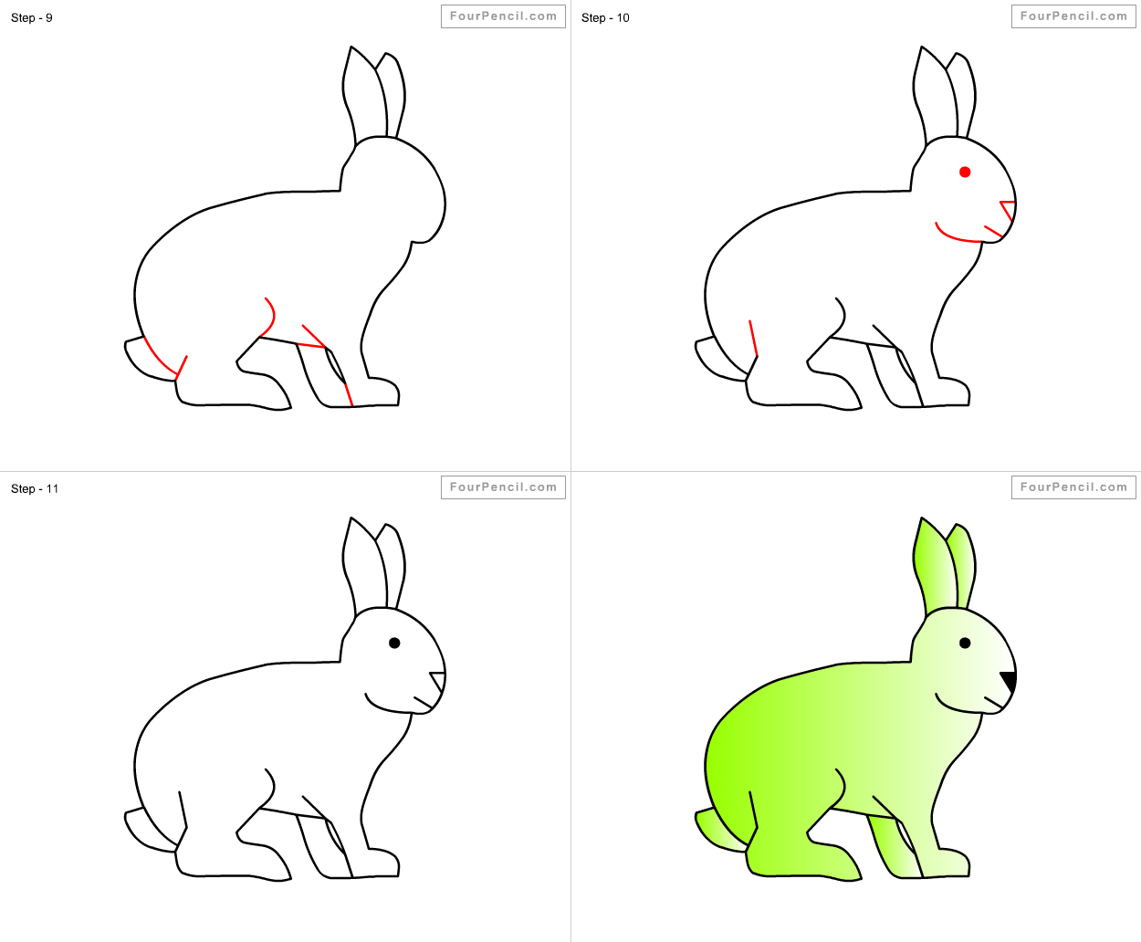 Fpencil: How to draw Rabbit for kids step by step