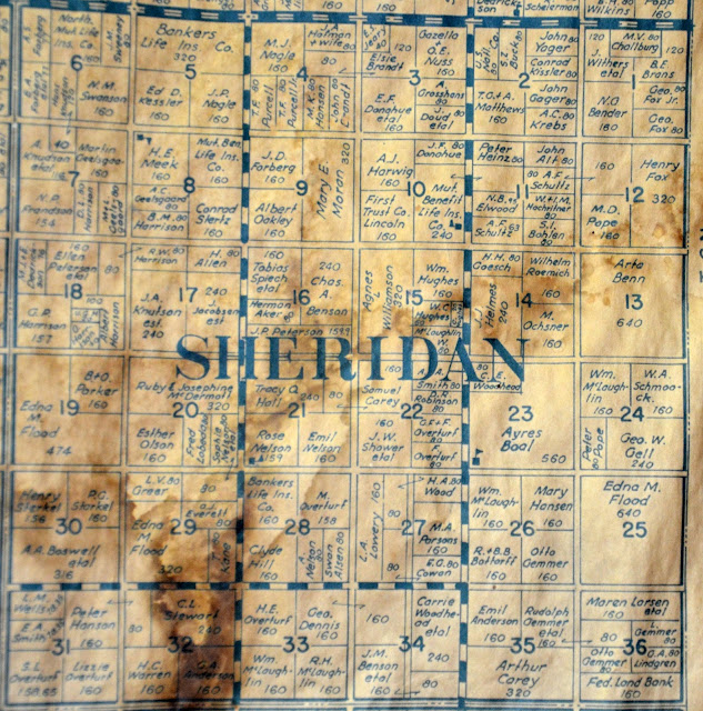Sutton Nebraska Museum 1937 Plat Map of Sheridan Township, Clay County