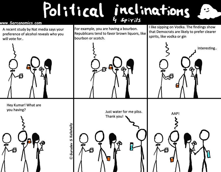 Political inclination related to alcohol preference, Sarcanomics, Webcomics, Comics, AAP,