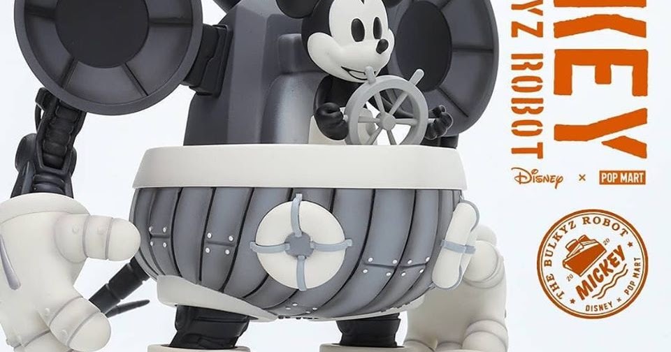 Disney Mickey Mouse Bulkyz Robot Action Figure Toys Funny Kawaii Retro  Styles Black and White Mickey