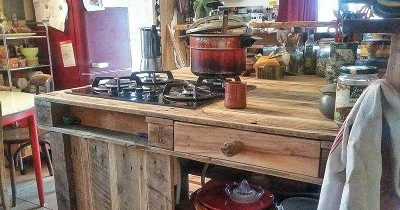Mueblesdepalets.net: Cocina isla hecha con palets
