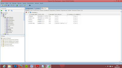 INFO: Crear tablas en ORACLE