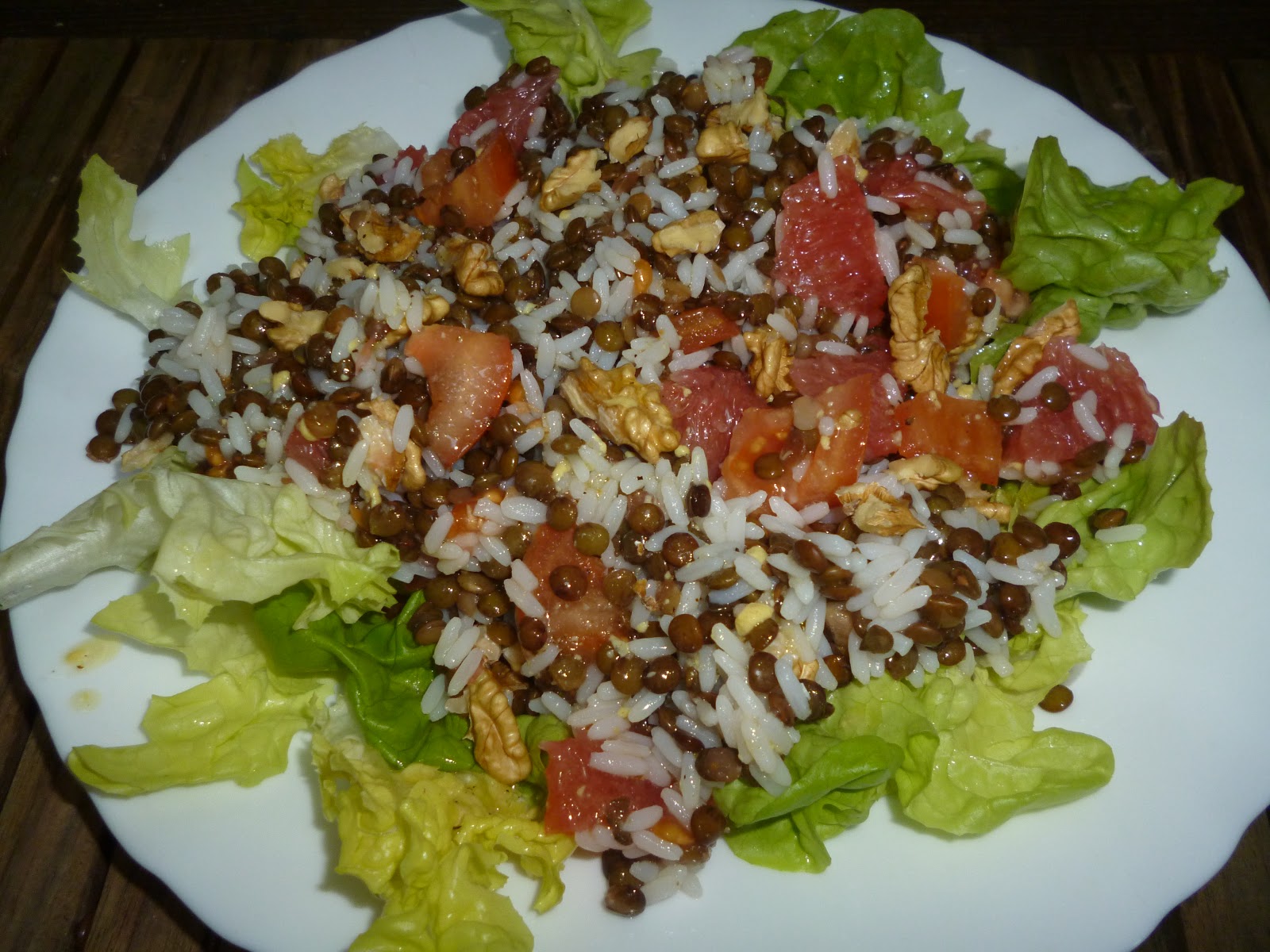 Zombie and Nibbler Vegan food: Salade de riz et lentilles