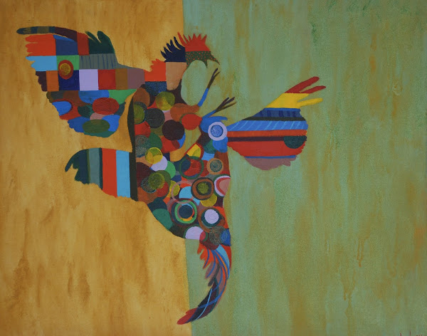 Pintura de Hector Ledesma: Pelea de Gallos
