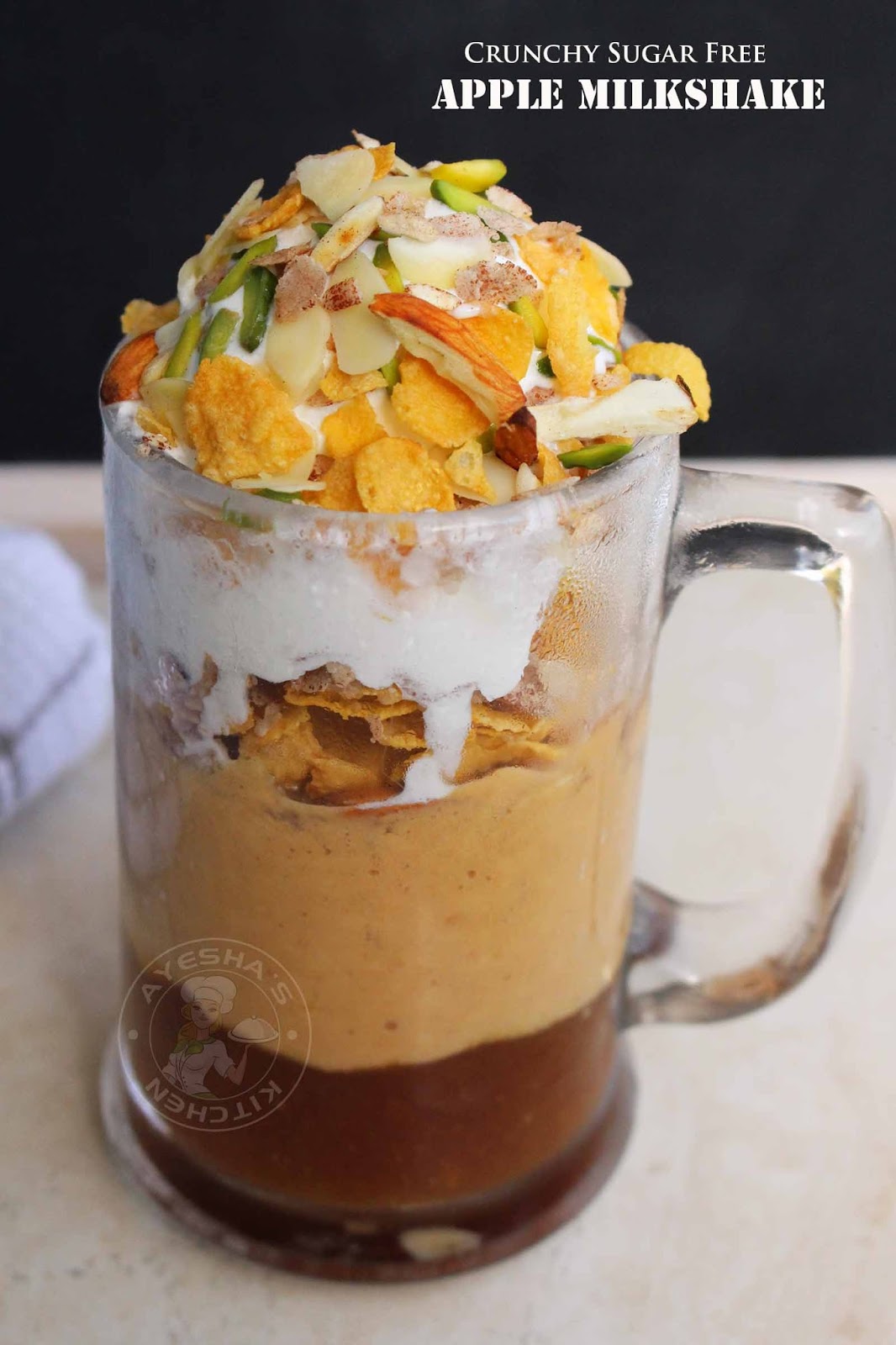 CRUNCHY APPLE MILKSHAKE RECIPE SUGAR FREE HEALTHY MILKSHAKE RECIPE