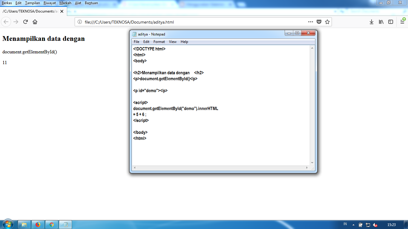 CARA MENAMPILKAN JAVASCRIPT DENGAN 3 CARA