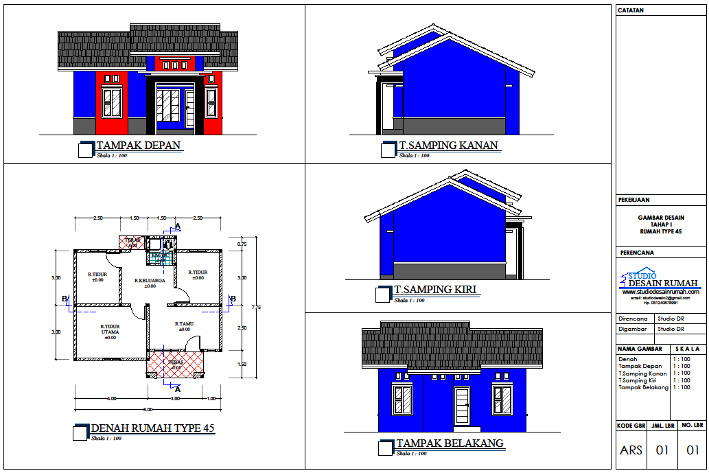 NEW GAMBAR DENAH  RUMAH  DWG