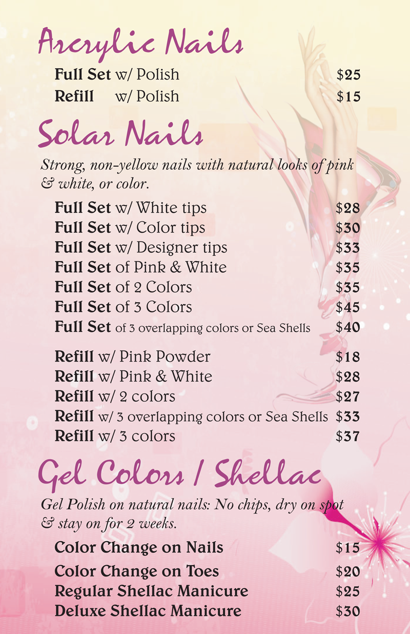 Nails Price List Template