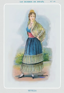 Traje típico de mujer, Sevilla 1920 - Caramelos Fisas