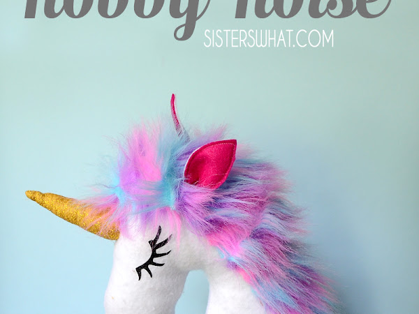 Unicorn Hobby Horse DIY using fleece and faux fur