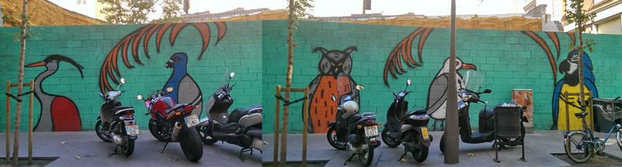 mural anónimo en la calle Séneca de Barcelona