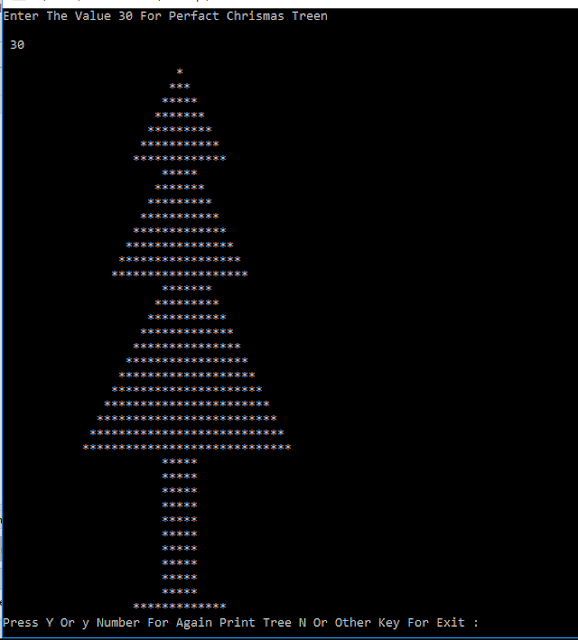 C Program For Draw A Perfect Christmas Tree