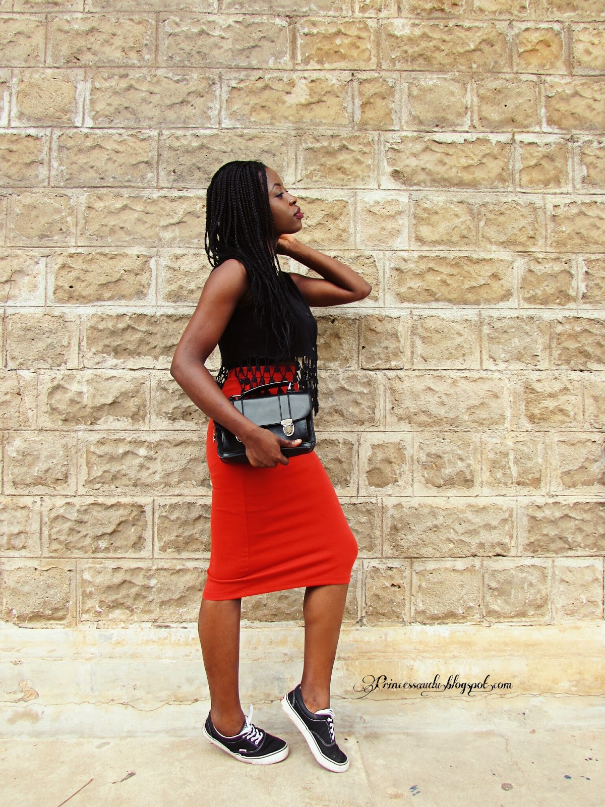 midi pencil skirt with sneakers