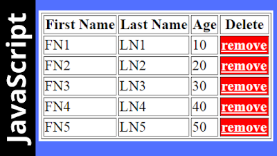 remove html table selected row in javascript