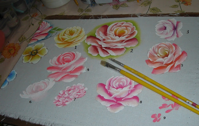 pintura em tecido rosas passo a passo