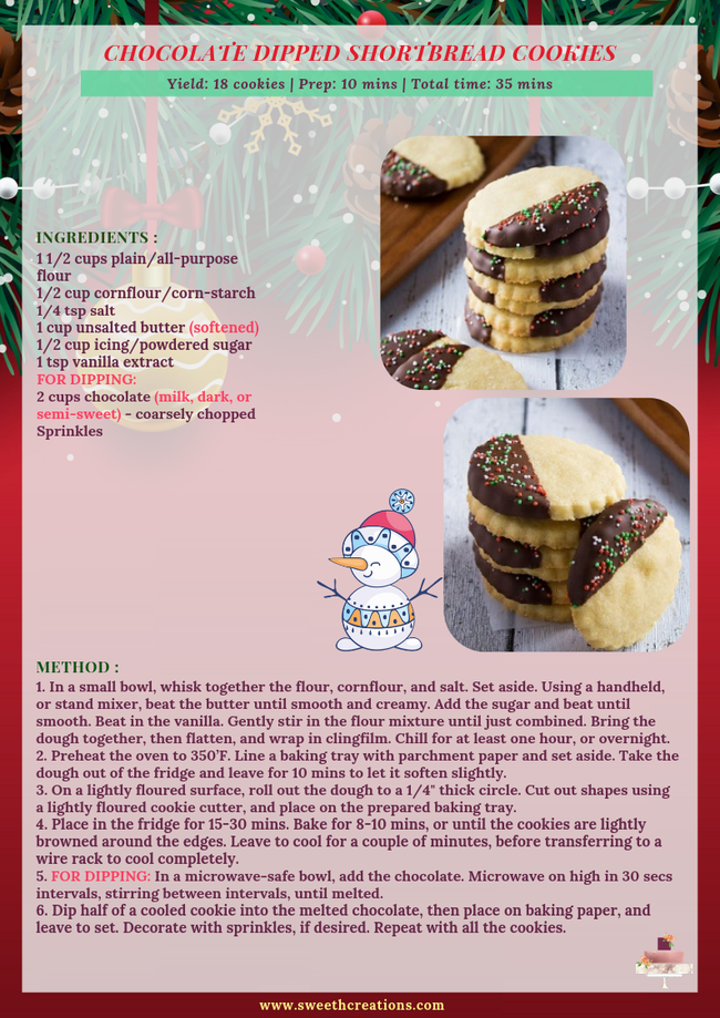 SHC 10 BEST HOMEMADE CHRISTMAS COOKIE RECIPES CHOCOLATE DIPPED SHORTBREAD COOKIES RECIPE