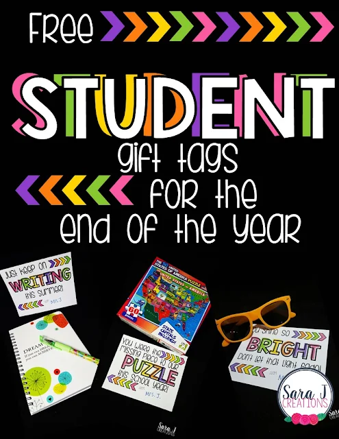 10 FREE Gift Tags for end of the school year student gifts and gift ideas that won't break the bank for the teacher.