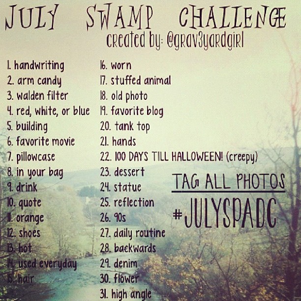 prettylittlefashionista: Grav3yardgirl's July Swamp Challenge