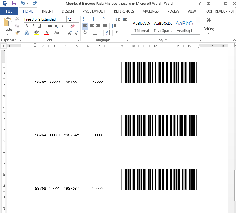 Membuat Barcode Pada Microsoft Excel dan Microsoft Word Membuat Barcode Pada Microsoft Excel dan Microsoft Word